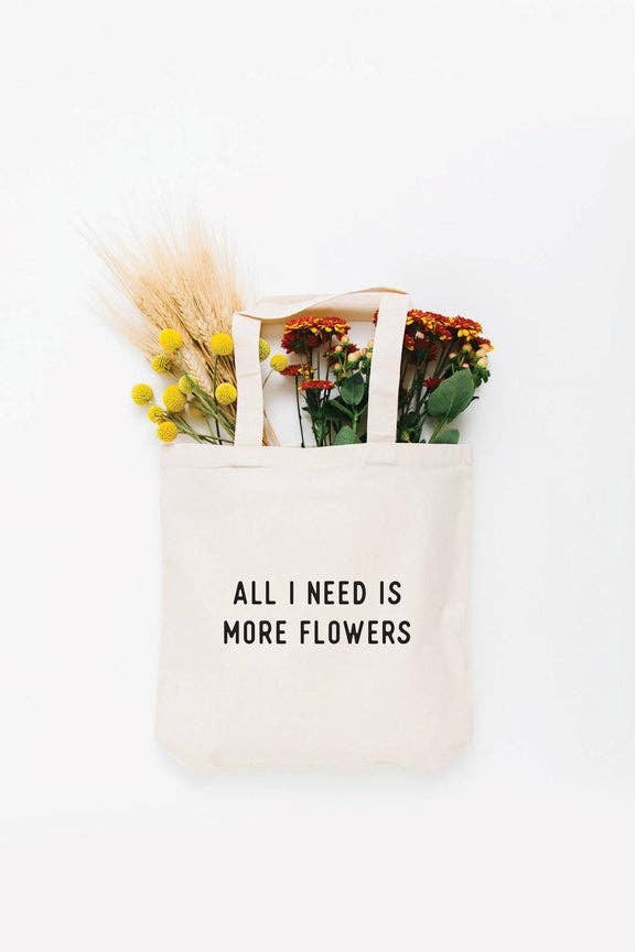 More Flowers Tote Bag - Choose Size and Color